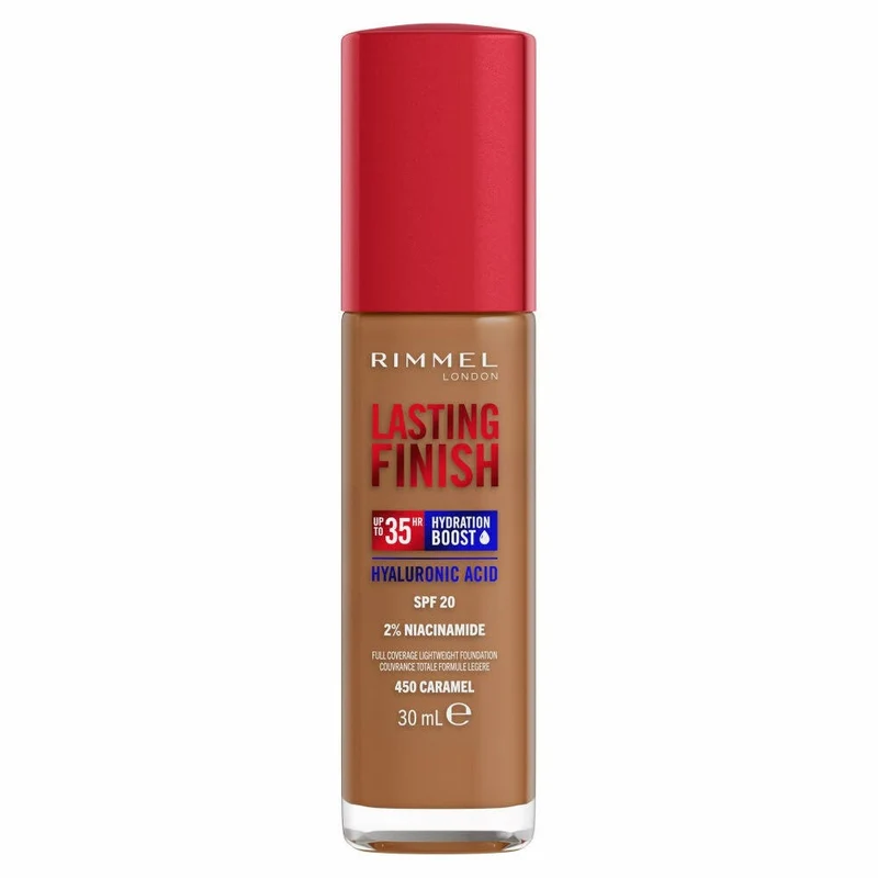 Rimmel Fondotinta Lasting Finish 35h Con Acido Ialuronico 450 Caramel 30ml