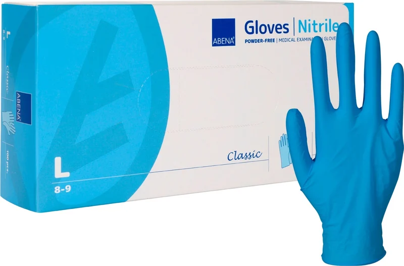 Abena Guanto Nitrile Blu Senza Polvere Taglia L - 100 Pz