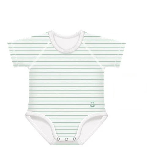 J Bimbi Body 0-36M In Bambu' 4 Stagioni Righe Verde Acqua