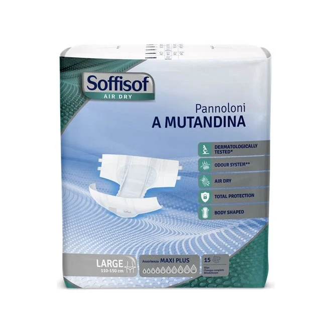 Soffisof Pannoloni A Mutandina Air Dry Maxi Plus Taglia L 15 Pezzi