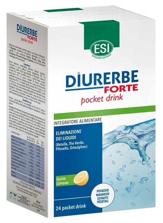 Esi diurerbe forte pocket drink limone 24 x 20 ml