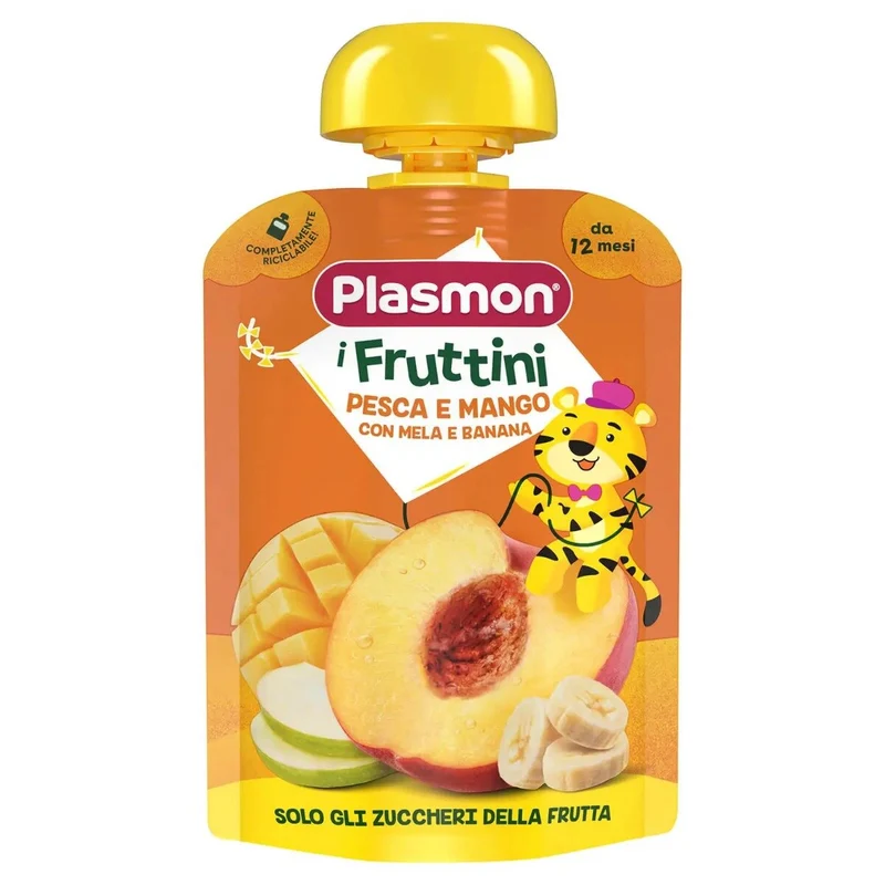 Plasmon I Fruttini Pesca/Mango Con Mela E Banana 130g 12 Mesi+