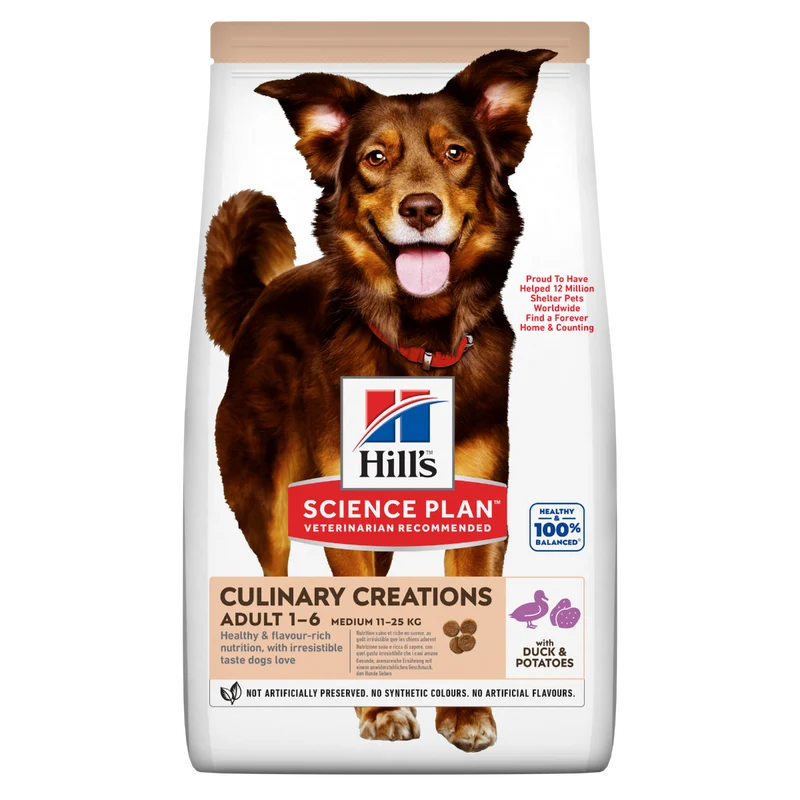 Hill's Science Plan Culinary Creations Adult Crocchette Con Anatra E Patate Per Cani Taglia Media Sacco 14kg
