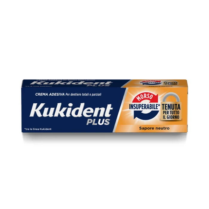 Kukident Plus Morso Insuperabile, Tenuta Per Tutto Il Giorno, Sapore Neutro, 57g