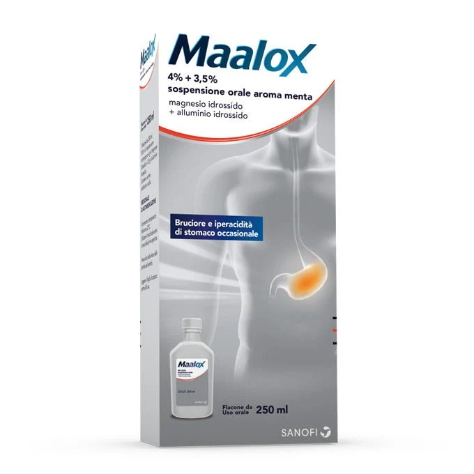 Maalox 4 % + 3,5 % 250 ml sospensione orale aroma menta
