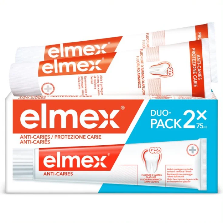 Elmex Dentifricio Protezione Carie con Fluoruro Amminico 2x75ml