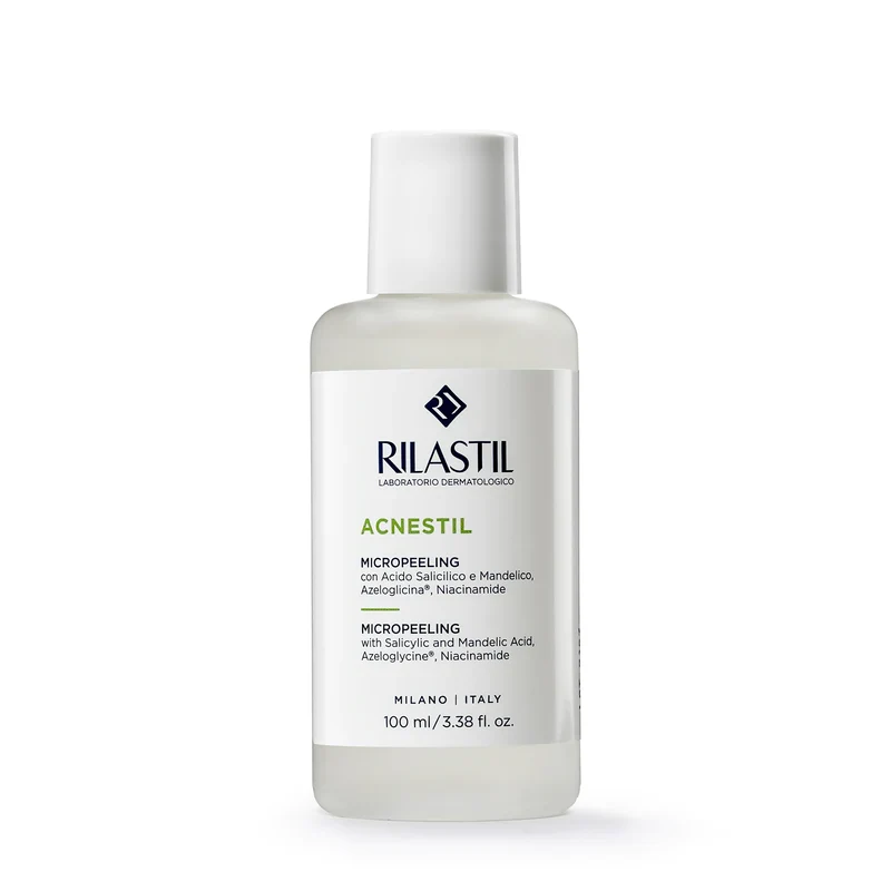 Rilastil Acnestil Micropeeling, Lozione esfoliante delicata viso e corpo, Per Pelli Impure, 100ml