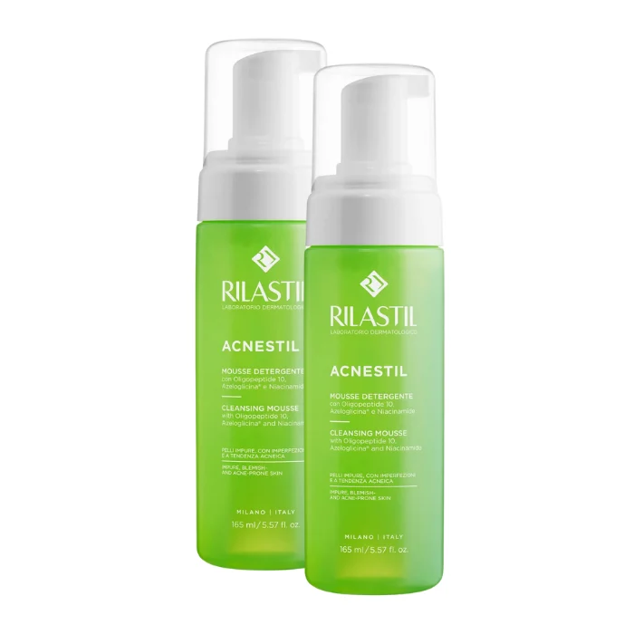 Rilastil Acnestil Mousse Detergente Pelli Impure Bipack 2 X 165ml