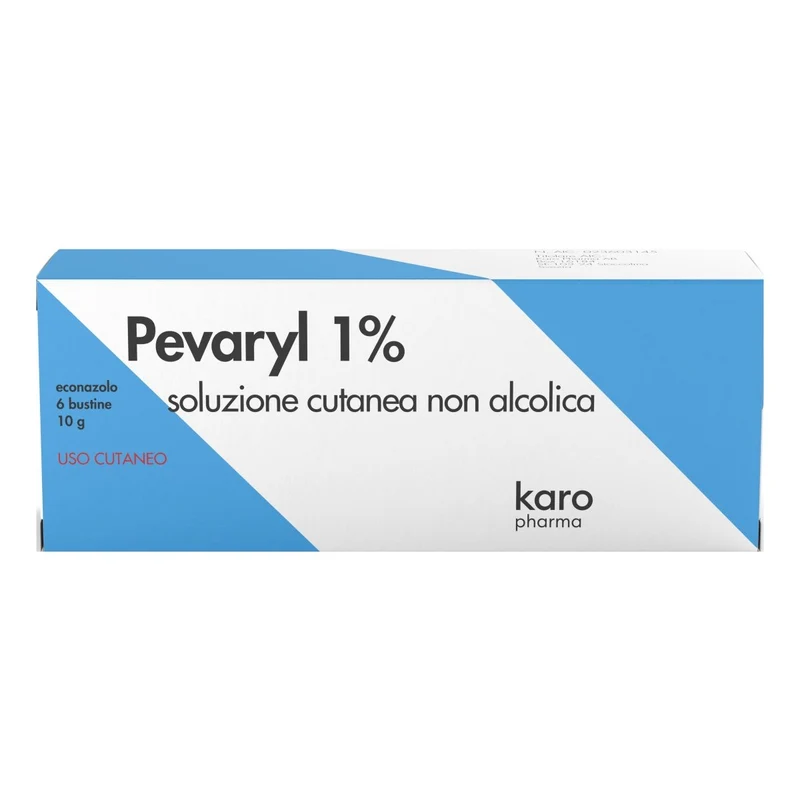 Pevaryl 1 % 6 bustine 10 g soluzione cutanea non alcolica