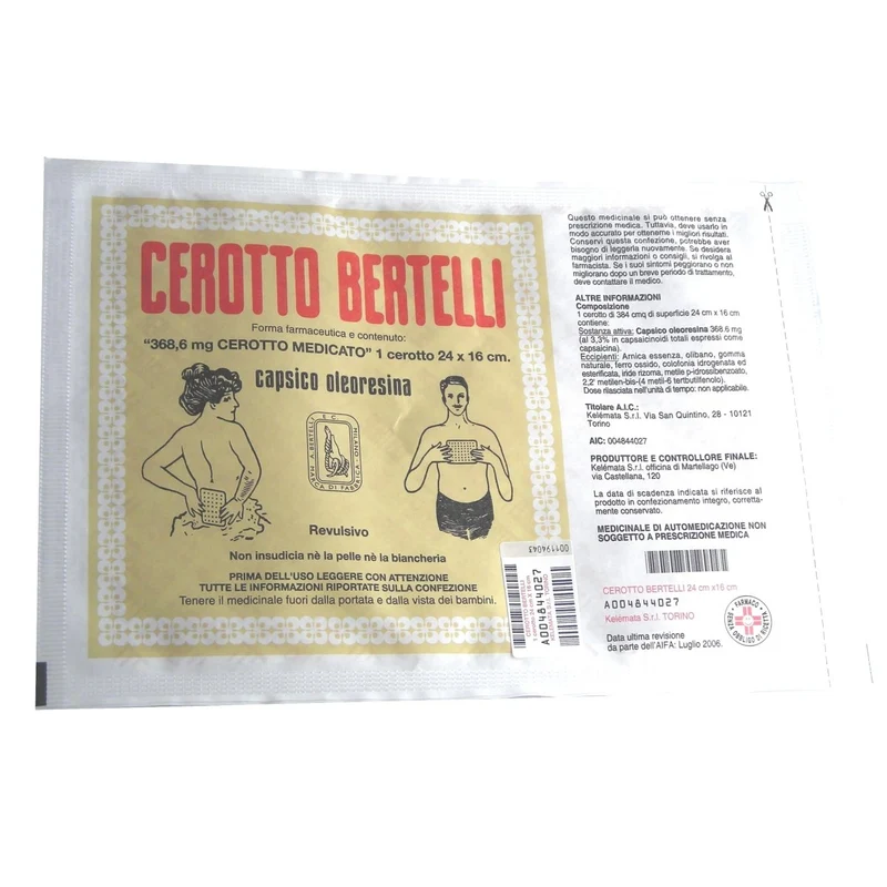 Cerotto Bertelli 96,5 mg (368,6 mg) 1 cerotto 16×24 cm medicato