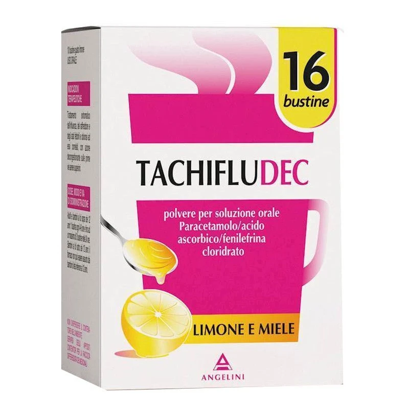 Tachifludec gusto limone e miele 16 bustine polvere per soluzione orale