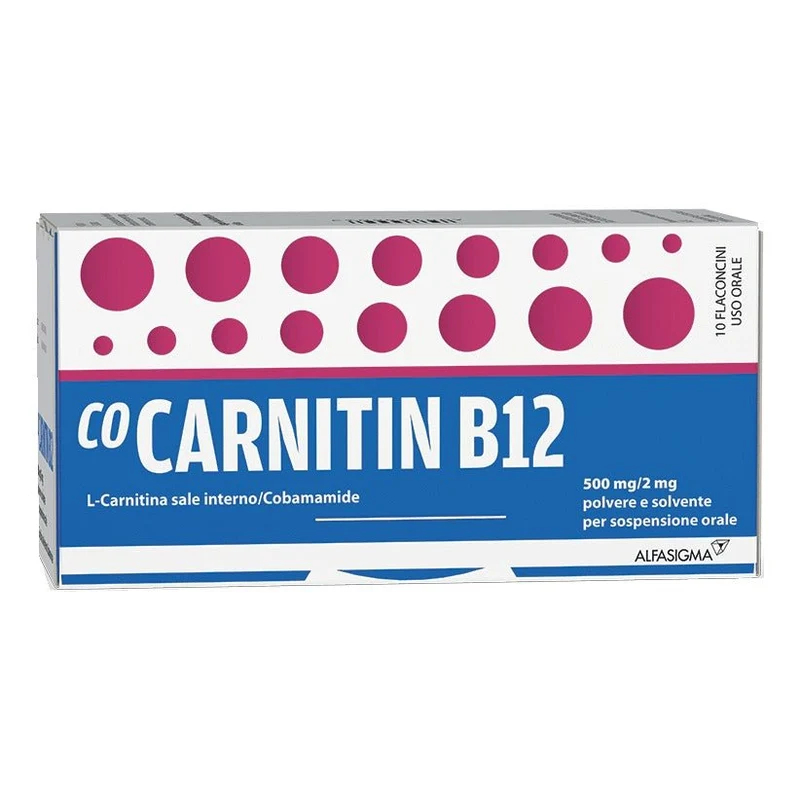 Cocarnitin B12 500 mg + 2 mg 10 flaconi polvere + solvente per sospensione orale