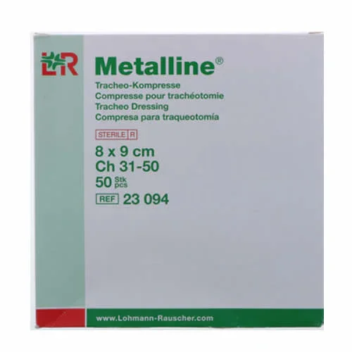 MEDICAZIONE TRACHEOSTOMIA METALLINE STERILE 8X9CM 50 PEZZI