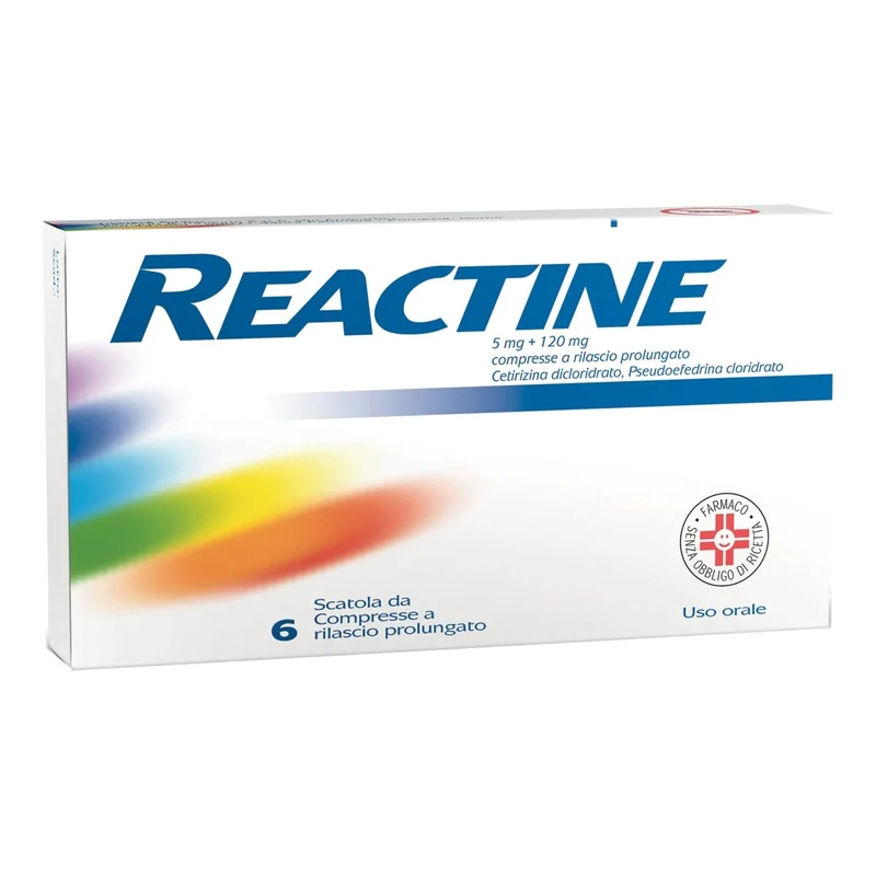 Reactine 5 mg + 120 mg 6 compresse rilascio prolungato