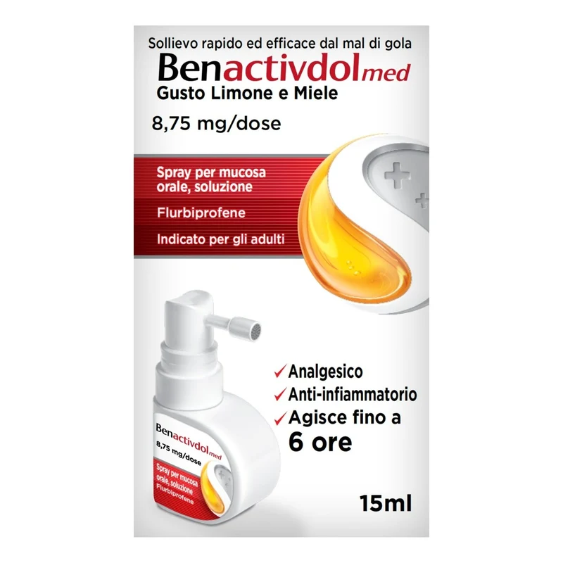 BenactivDolMed 8,75 mg/dose 15 ml spray orale limone e miele