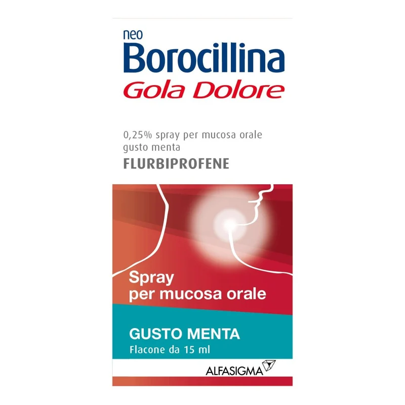 Neo Borocillina gola dolore 0,25 % 15 ml spray orale gusto menta