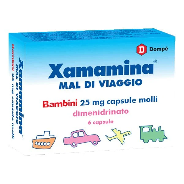 Xamamina mal di viaggio bambini 25 mg 6 capsule molli