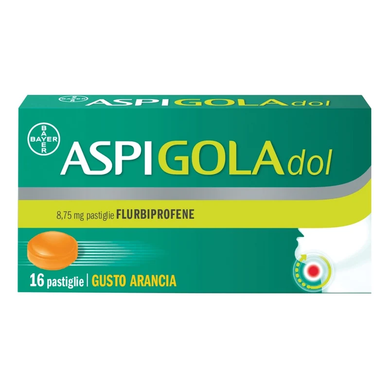Aspi Gola Dol Mal di Gola 16 Pastiglie Arancia Senza Zucchero