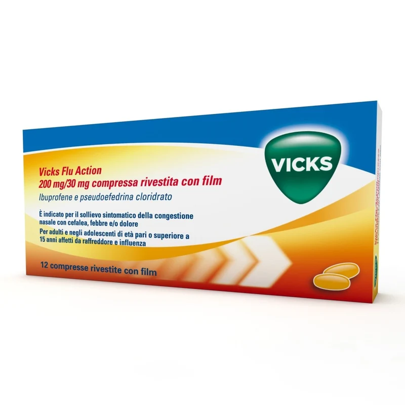 Vicks Flu Action 200 + 30 mg 12 compresse rivestite