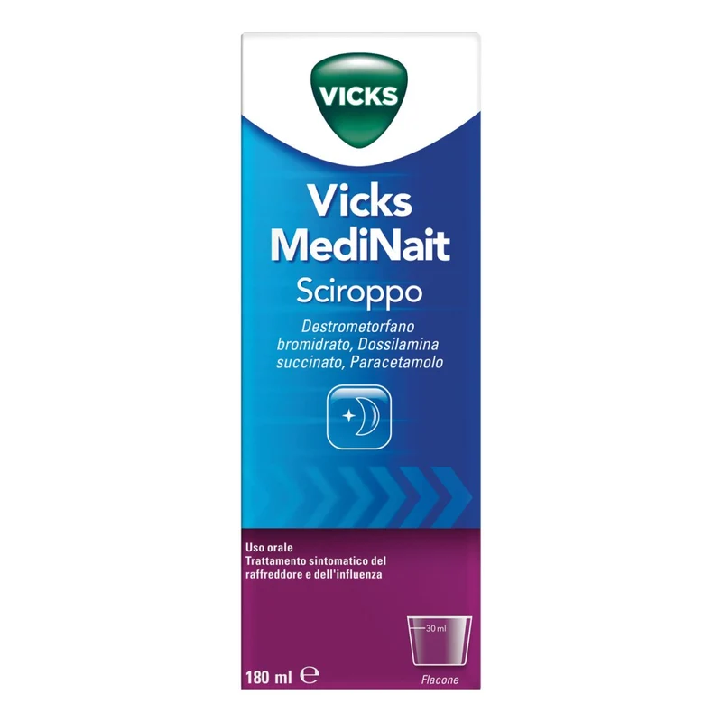 Vicks Medinait 0,5 + 0,25 + 20 mg/ml 180 ml sciroppo