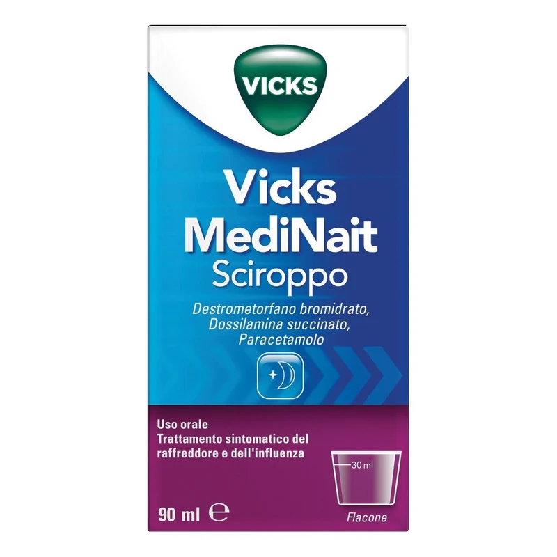 Vicks Medinait 0,5 + 0,25 + 20 mg/ml 90 ml sciroppo