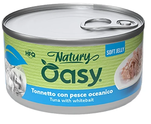 Oasy Wet Cat Natury Soft Jelly Tonnetto con Pesce Oceanico Lattina 150 g