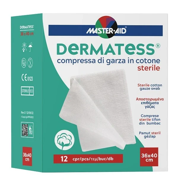 Master-aid Dermatess Garza Compressa Cotone 36x40cm 12 Pezzi