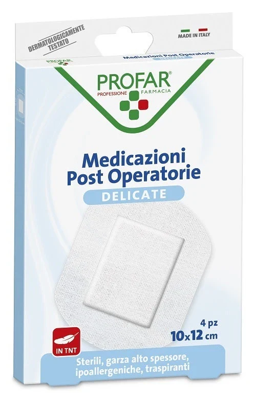 Profar Medicazione Post Operatoria Sterile Garza Antiaderente 10x12 cm 4 Pezzi