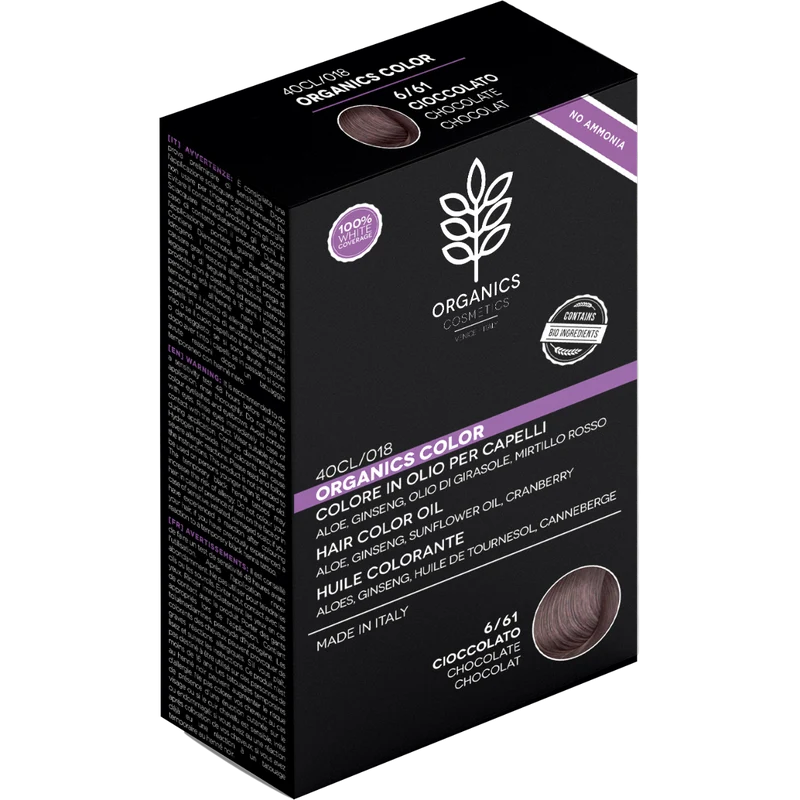Organics Cosmetics Colore In Olio Per Capelli 6/61 Cioccolato