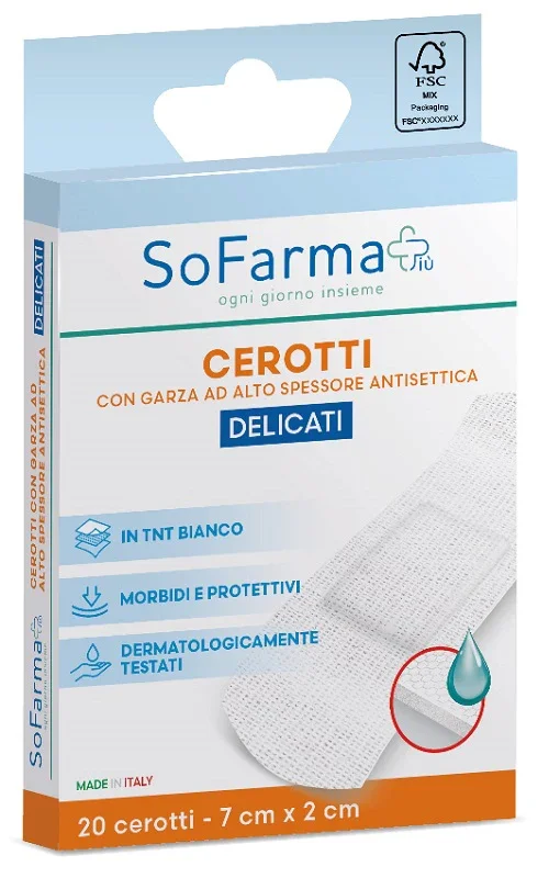 CEROTTO DELICATO 7X2 CM 20 PEZZI SOFARMAPIU'