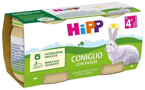 HIPP OMOGENEIZZATO CONIGLIO CON PATATE 2 PEZZI DA 80 G
