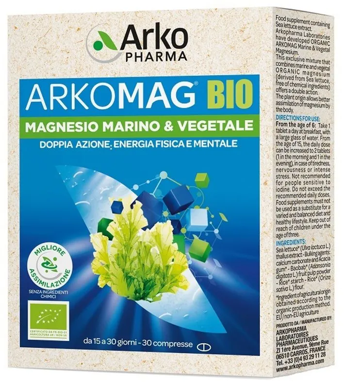 Arkopharma Arkomag Bio magensio marino vegetale 30 compresse