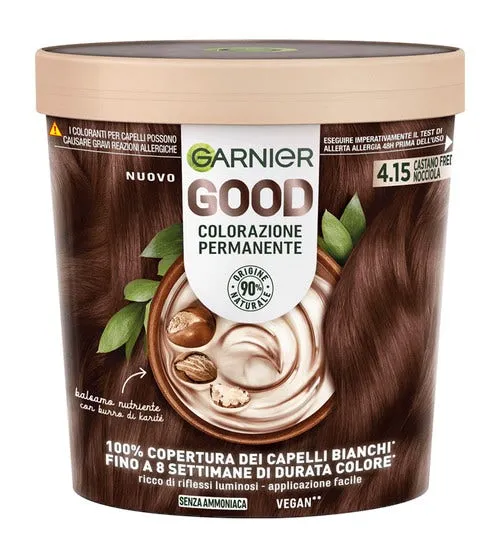 Garnier Good Kit Colorazione Permanente 4.15 Castano Freddo Nocciola 160g