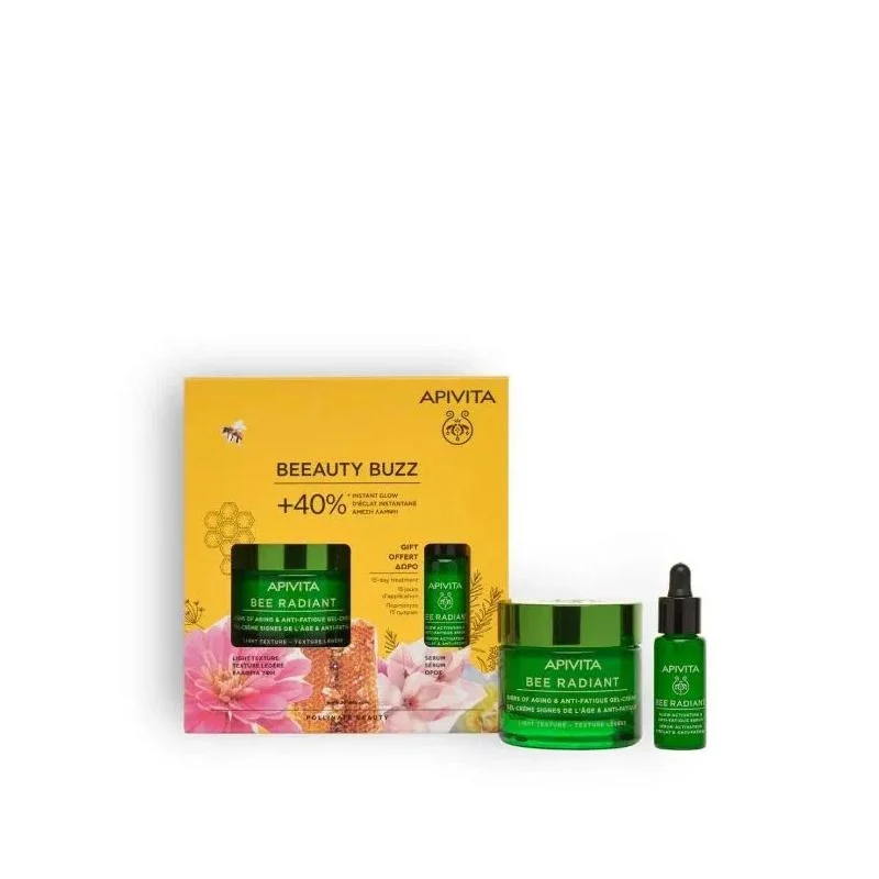 Apivita Set Bee Radiant Crema Gel Leggera 50ml + Siero 10ml