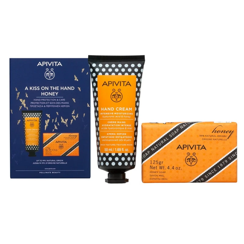 Apivita Cofanetto Crema Mani Idratante 50ml + Sapone al Miele 125g