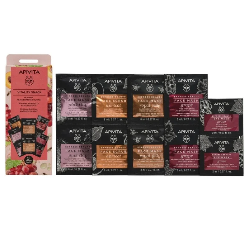 Apivita Express Beauty Snack Vitalità Set 4 Maschere Viso