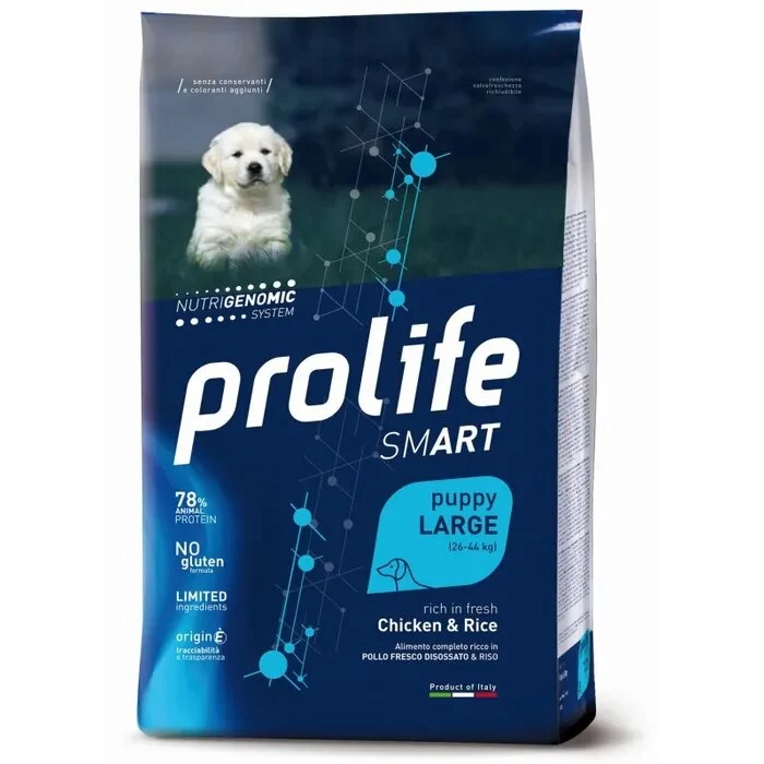 Prolife Dog Smart Chicken & Rice Cibo Secco Per Cani Cuccioli Taglia Grande Sacco 10 Kg