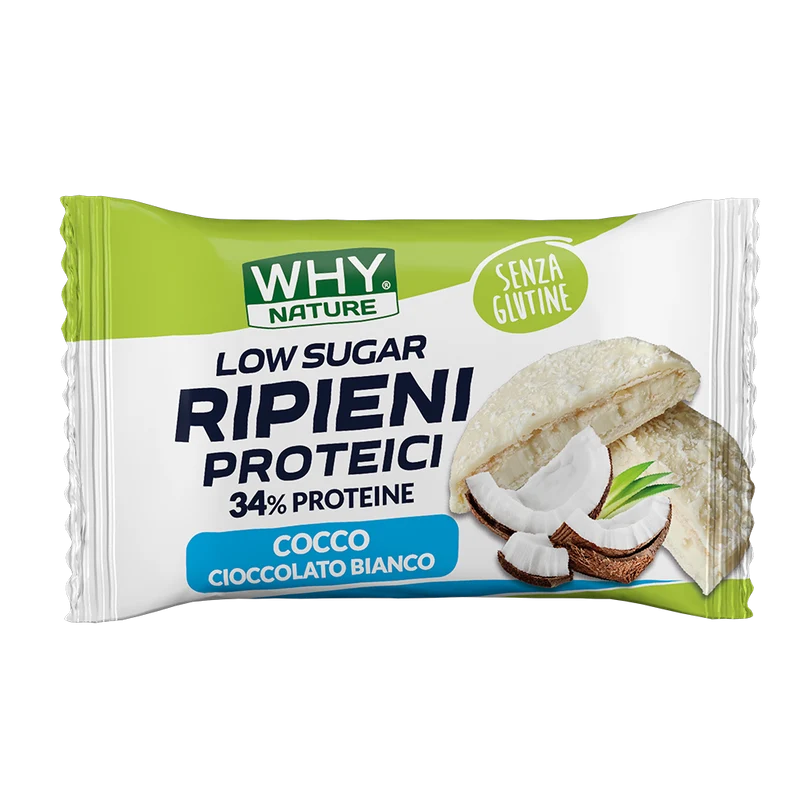 Why Nature Biscotti Ripieni Proteici Cocco Cioccolato Bianco 1 Pezzo