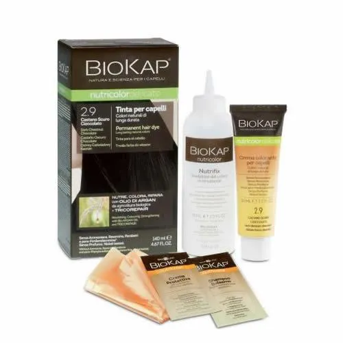 BIOKAP NUTRICOLOR DELICATO 4,00 CASTANO NATURALE TINTA TUBO + FLACONE