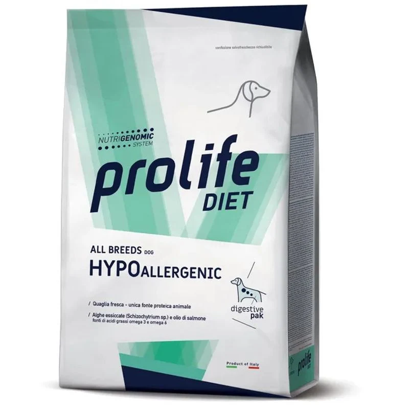 Prolife Dog Diet Hypoallergenic Quaglia Cibo Secco Per Cani All Breeds 2kg