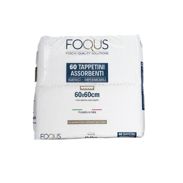 Foqus Tappetini Assorbenti 60x60cm Con Adesivi 60 Pezzi