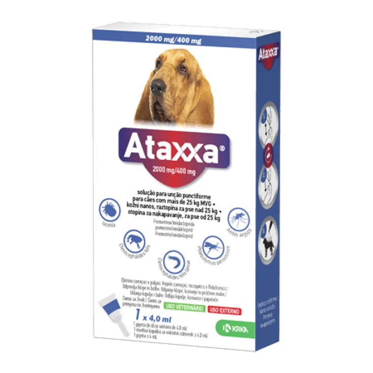 Ataxxa 2000mg+400mg per Cani da 25 a 40Kg 4x4ml