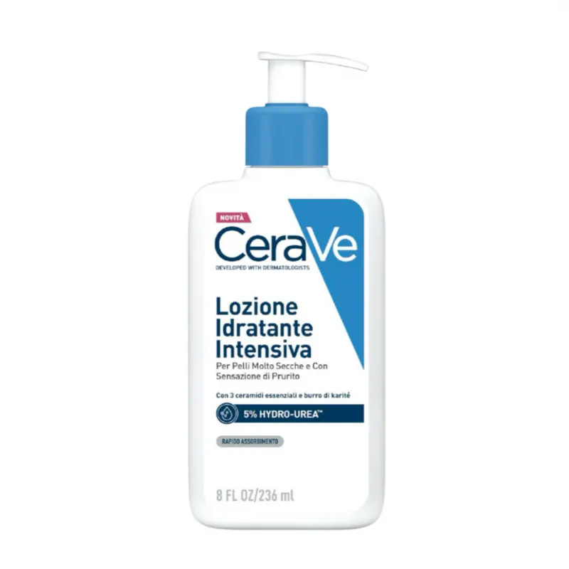 Cerave Lozione Idratante Intensiva, Per Pelli Molte Secche Viso e Corpo, a Rapido Assorbimento, 236ml