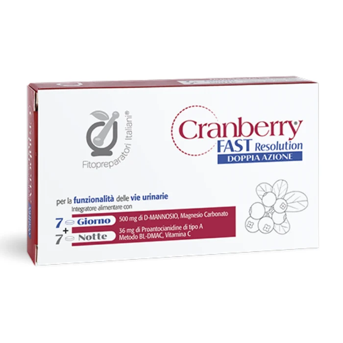 Cranberry Fast Resolution 7 Giorno + 7 Compresse Notte, Fitopreparatori Italiani
