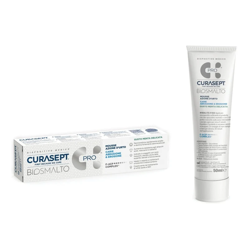 Curasept Biosmalto mousse menta 50 ml remineralizzante