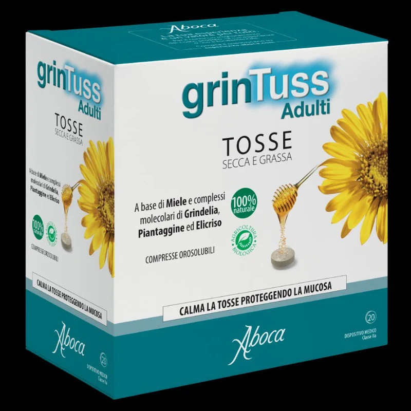 Grintuss 20 compresse Poliresin tosse secca/grassa