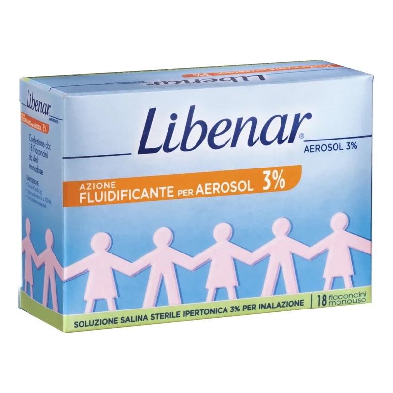 Libenar aerosol soluzione 3% ipertonica 18 fiale
