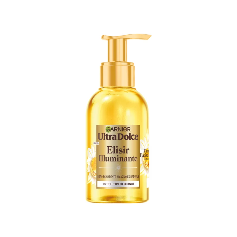 Ultra Dolce Camomilla Baciata dal Sole & Miele di Fiori, Elisir Illuminante, Siero Schiarente ad azione graduale, 120ml