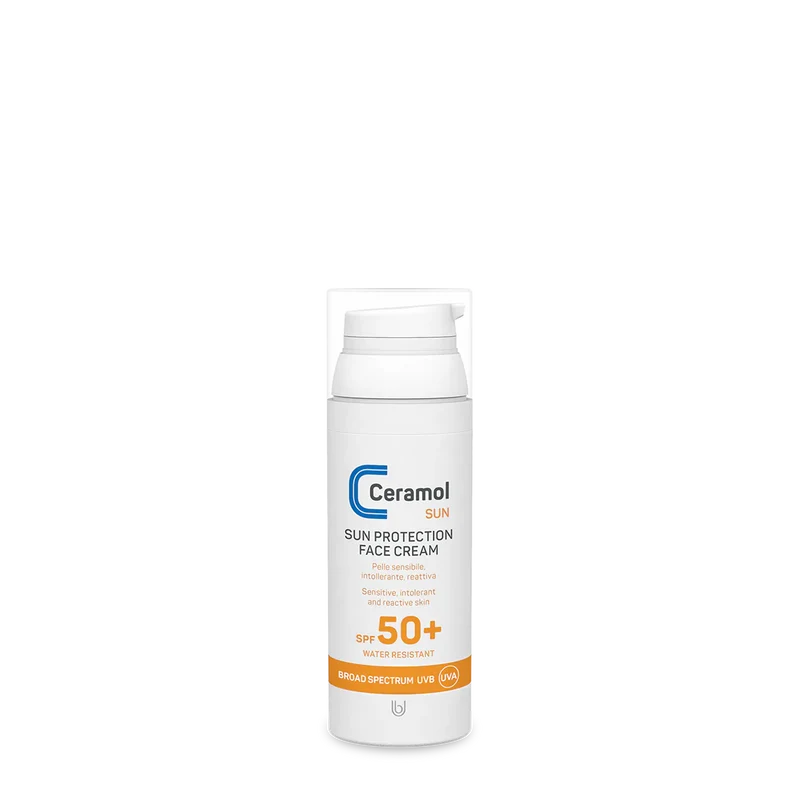 Ceramol Sun Face Cream Crema Solare Viso Pelle Sensibile Spf50+ 50ml