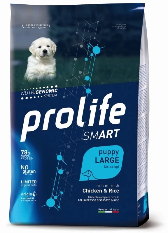 Prolife Dog Smart Chicken & Rice Cibo Secco Per Cani Cuccioli Taglia Grande Sacco 10 Kg